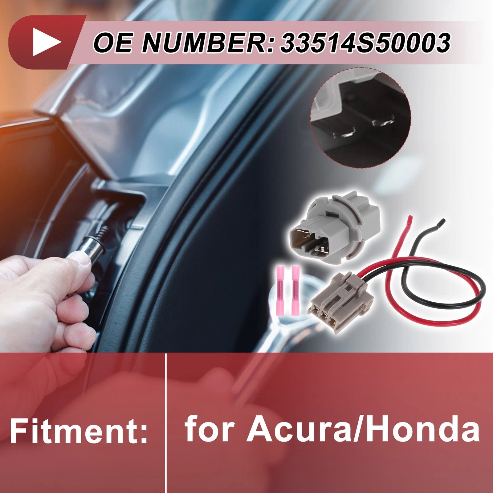 Turn Signal Light Socket Wiring for Acura Honda (No. 33514S50003)