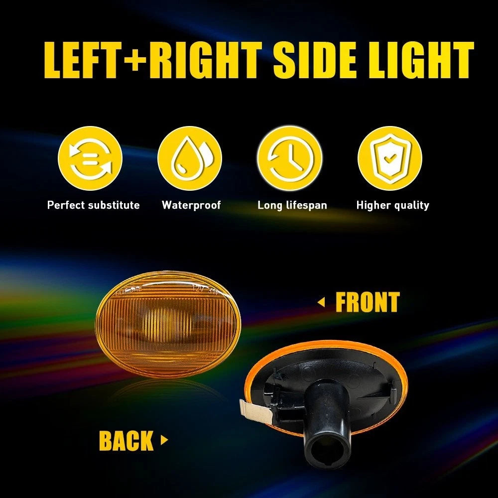 2X Front Side Marker Lights Cover Amber for Mini Cooper R55 R56 R57 R58 R59