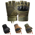 Tactical Gloves for Military Training - Fingerless, Knuckle Protection