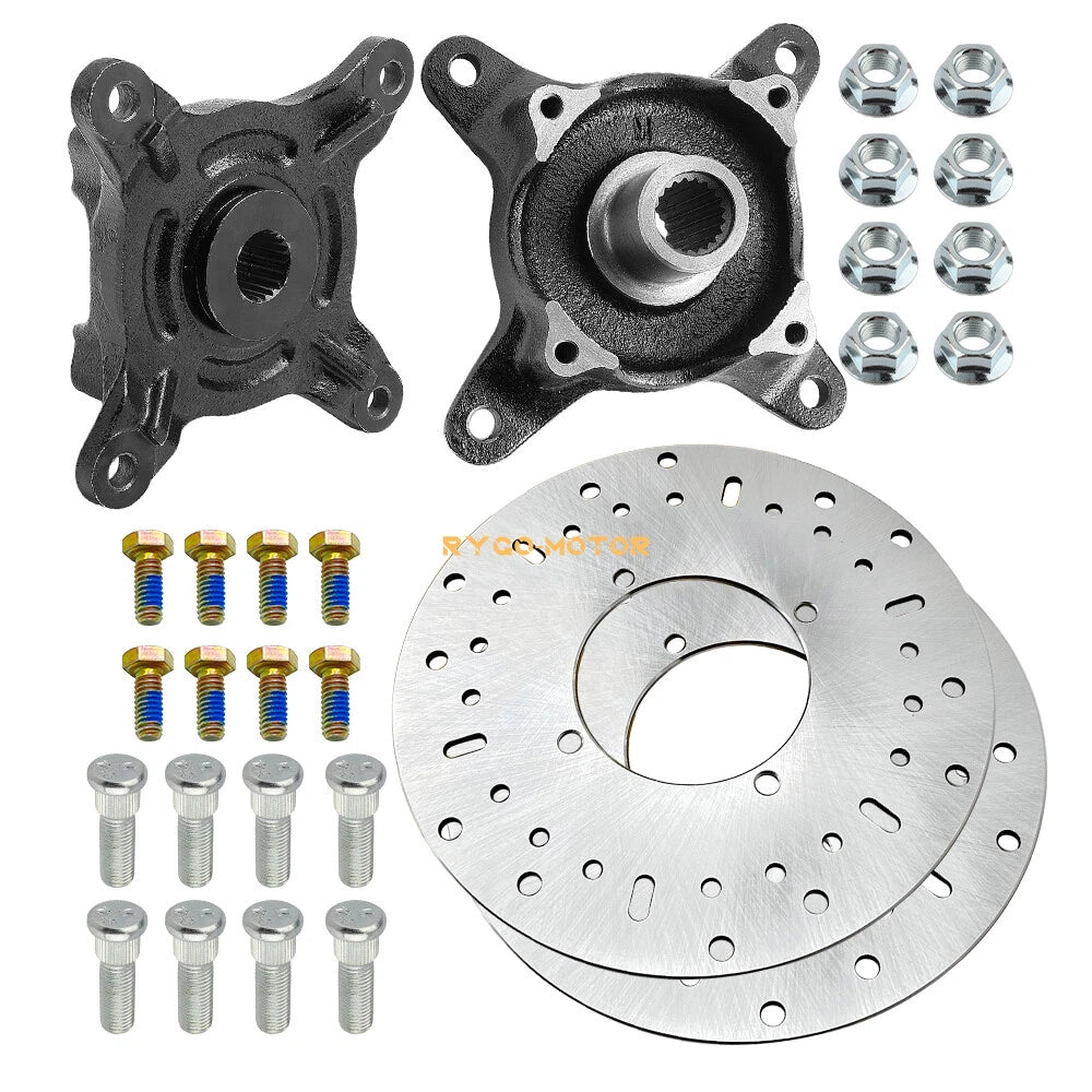 2X Front Wheel Hub Brake Rotor & Studs for Polaris Ranger (2000–2020)
