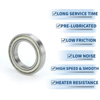 6016ZZ Deep Groove Ball Bearing for Scooter Skateboard Wheel (80x125x22mm)
