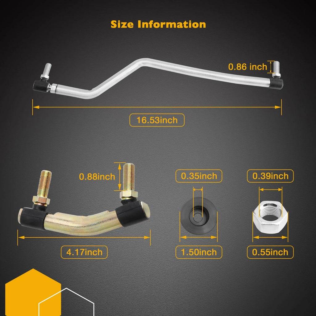 Adjustable Steering Drag Link Set w/ Gear Caps for Craftsman Husqvarna