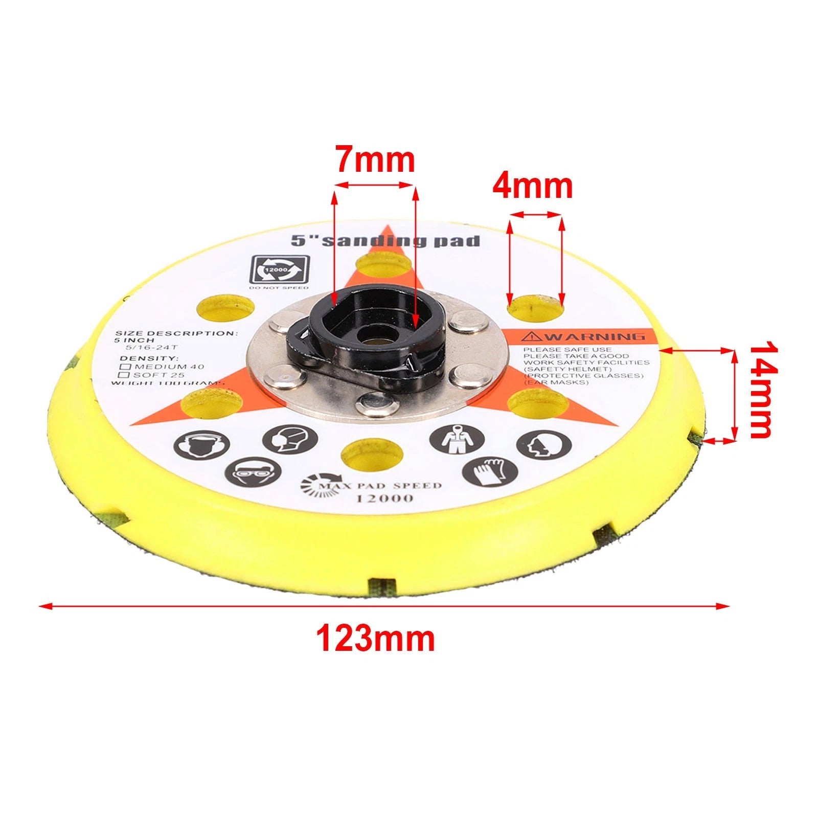 5X 125mm Sanding Pad Backing Pad for DA Polisher (with Heat Emission Holes)