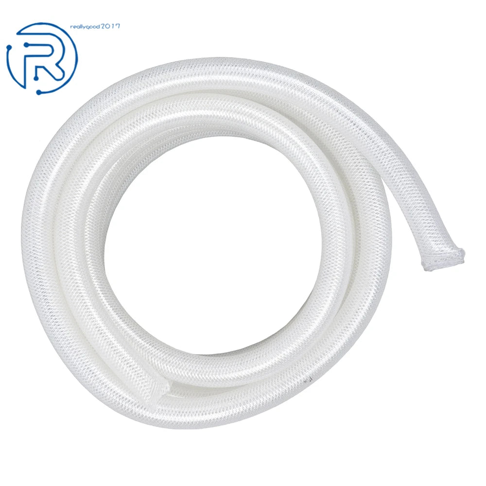 25ft Heavy Duty Braided Clear PVC Tubing 1" ID × 1-19/64" OD