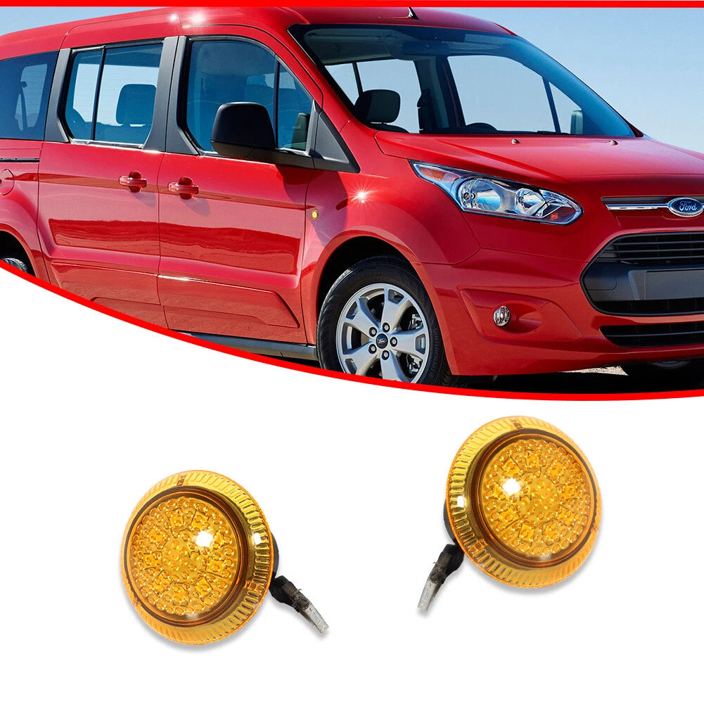2X Amber Lens LED Side Marker Lights for Ford Transit Connect (2010–2021)