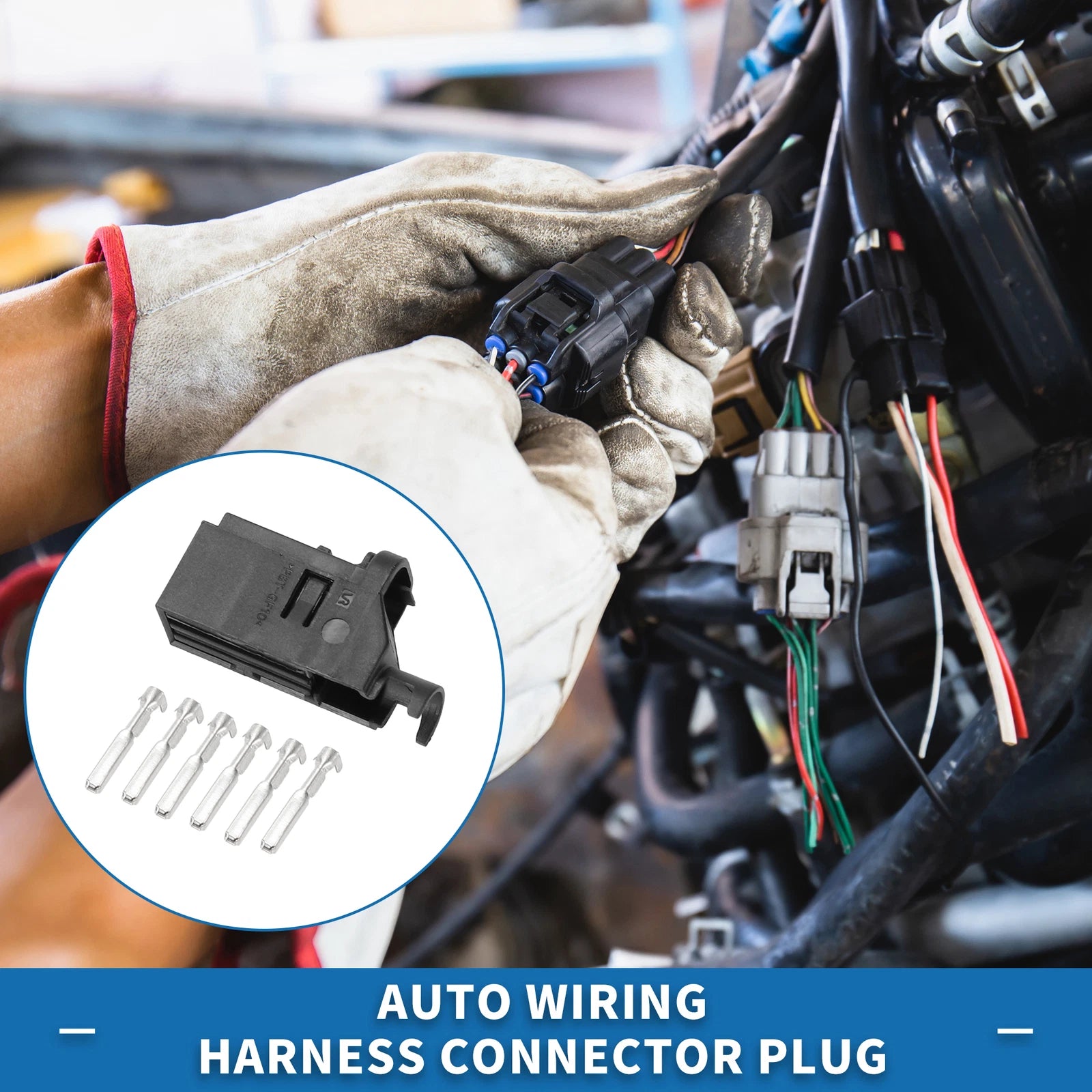 6 Pin Auto Wiring Harness Connector for Volkswagen Audi (No. 4D0971636A)
