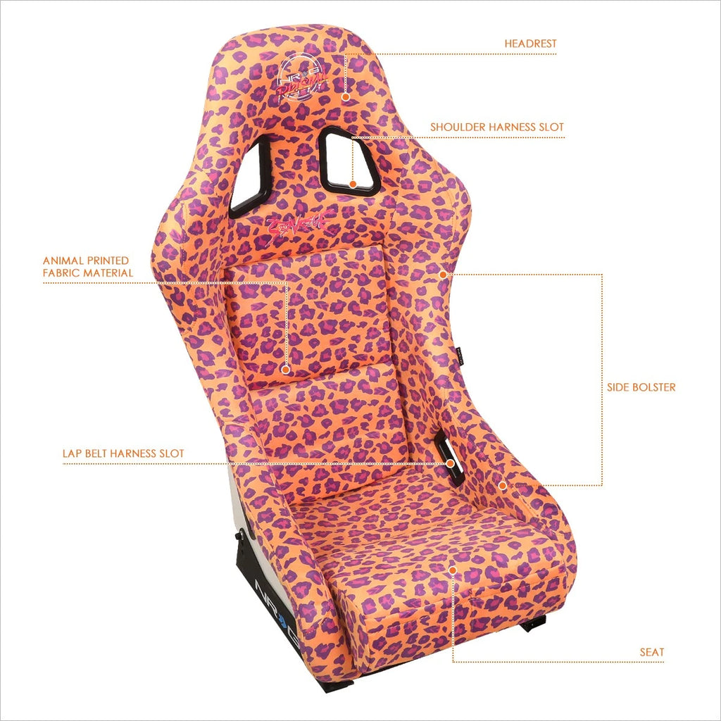 NRG FRP-303-OR-SAVAGE Racing Bucket Seat for Universal Fit