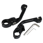 1.25" Gloss Black Highway Long Angled Peg Mount Kit for Harley Davidson