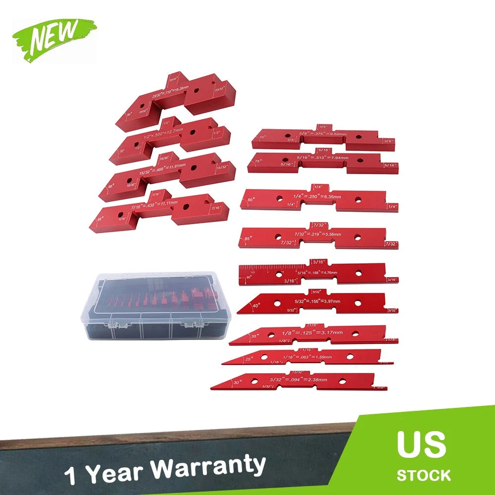 Set of 14 Precision Aluminum Router Table Setup Blocks