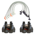 Set of 2 Ignition Coils & Spark Plug Wires for Ford Mercury 5.0L V8