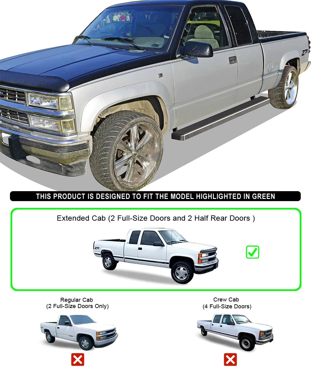 Running Boards for Chevy GMC CK Pickup 1988-1998 (5 Inch)