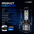 H13 9008 LED Headlight Bulbs for NOVSIGHT (6500K, CanBus, High Low Beam)