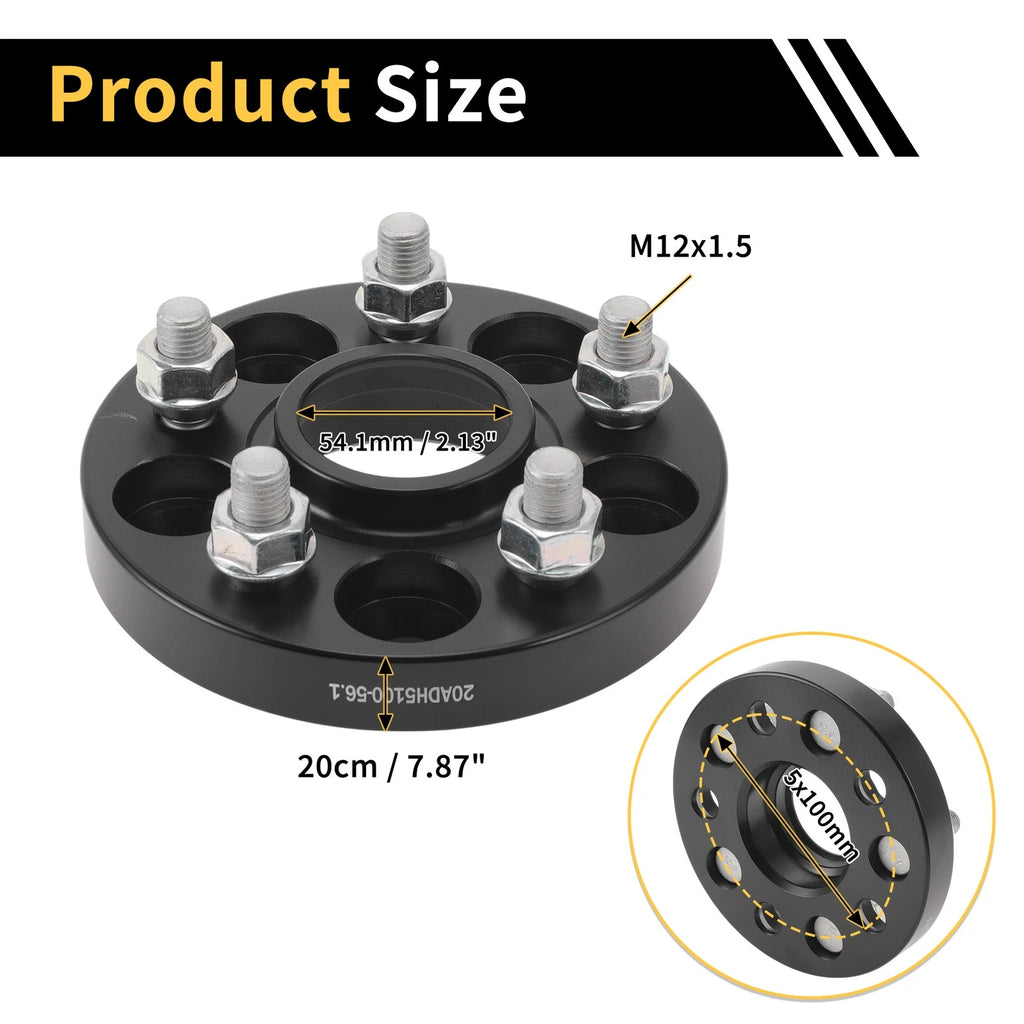 2Pcs Wheel Spacers 5x100mm 54.1mm M12x1.5 for Toyota Land Cruiser (2003–2007)