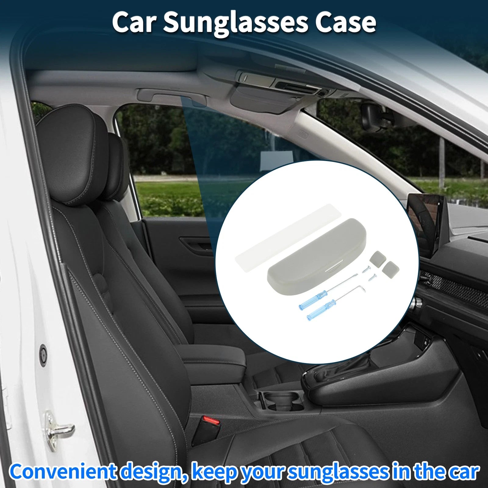 Set of 1 Car Sunglasses Case for Ford Puma MK2 ST Line X (2020–2025) ABS Gray