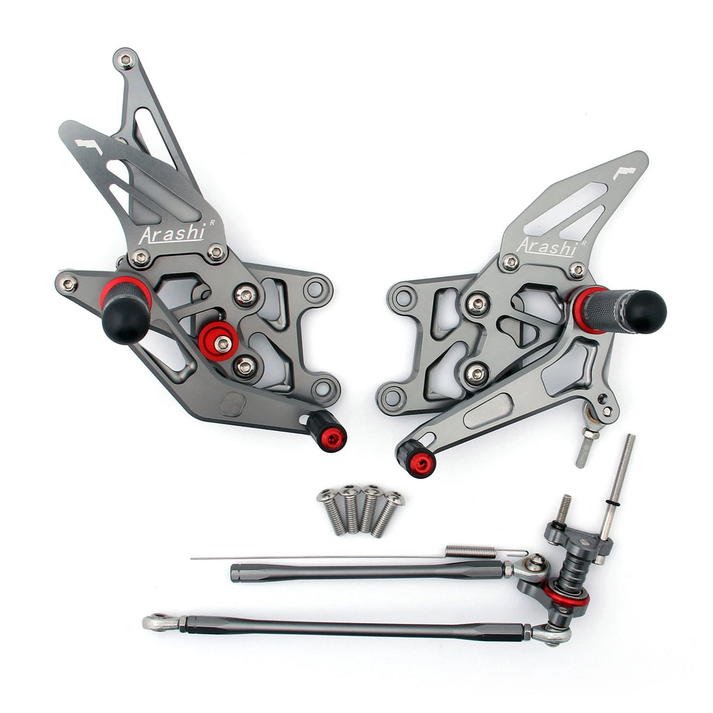 Rearset Foot Pegs for Honda CBR600RR (2007–2008) Gray