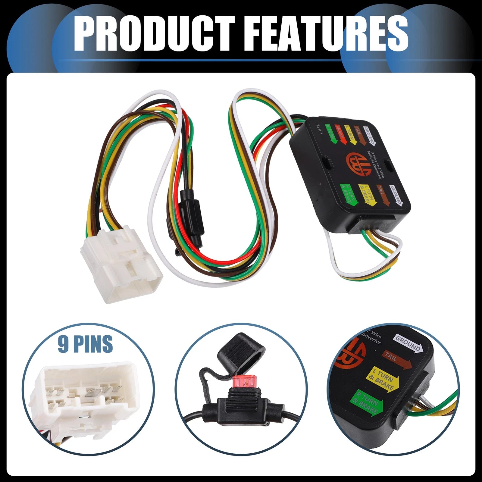 Set of 4-Way Flat Trailer Wiring Harness for Toyota Highlander (2020–2021)