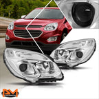 Projector Headlights for Chevy Equinox (2016–2017) w/Signal Lamp Clear Corner Chrome