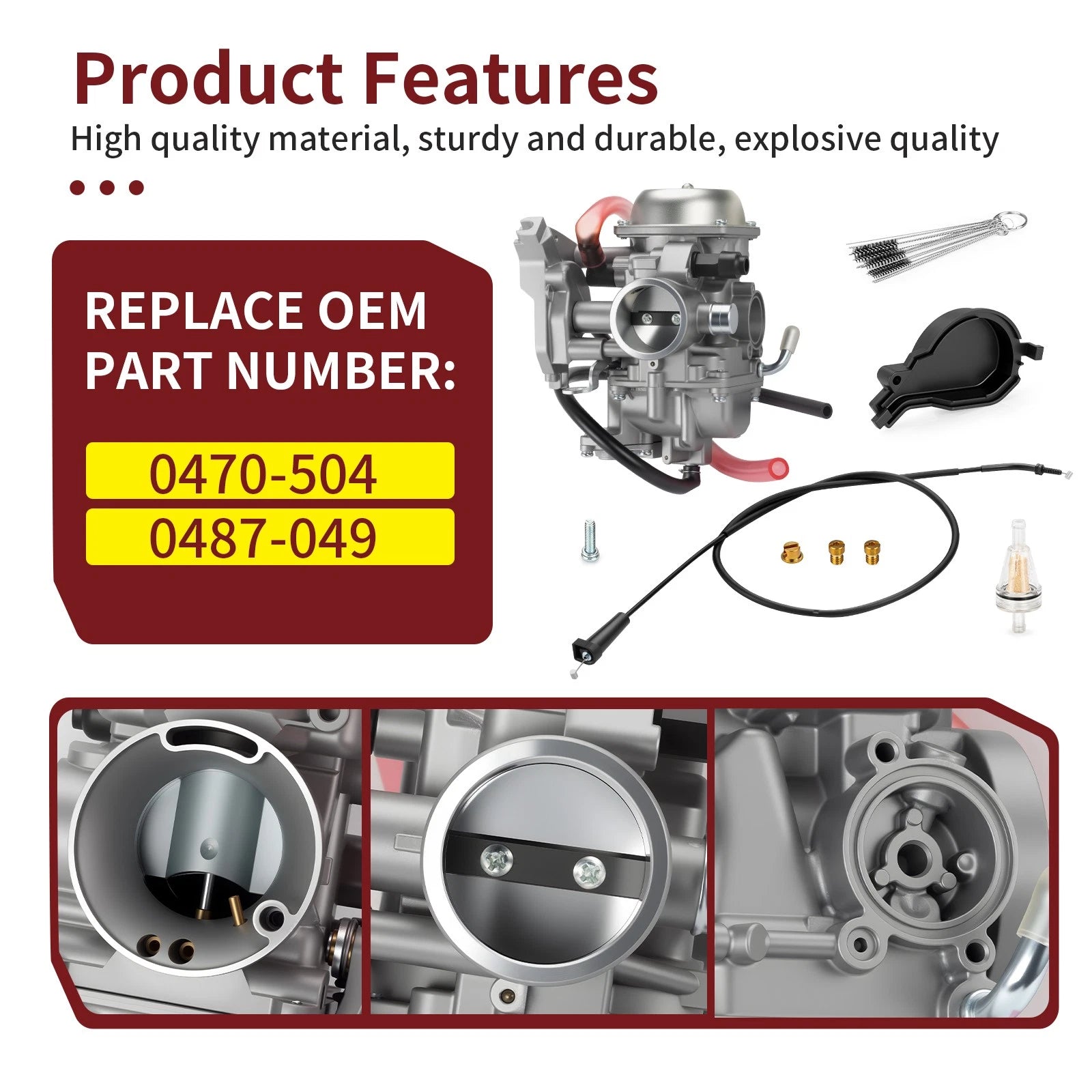 Carburetor Assembly for Arctic Cat ATV 400 (2004) #0470-504