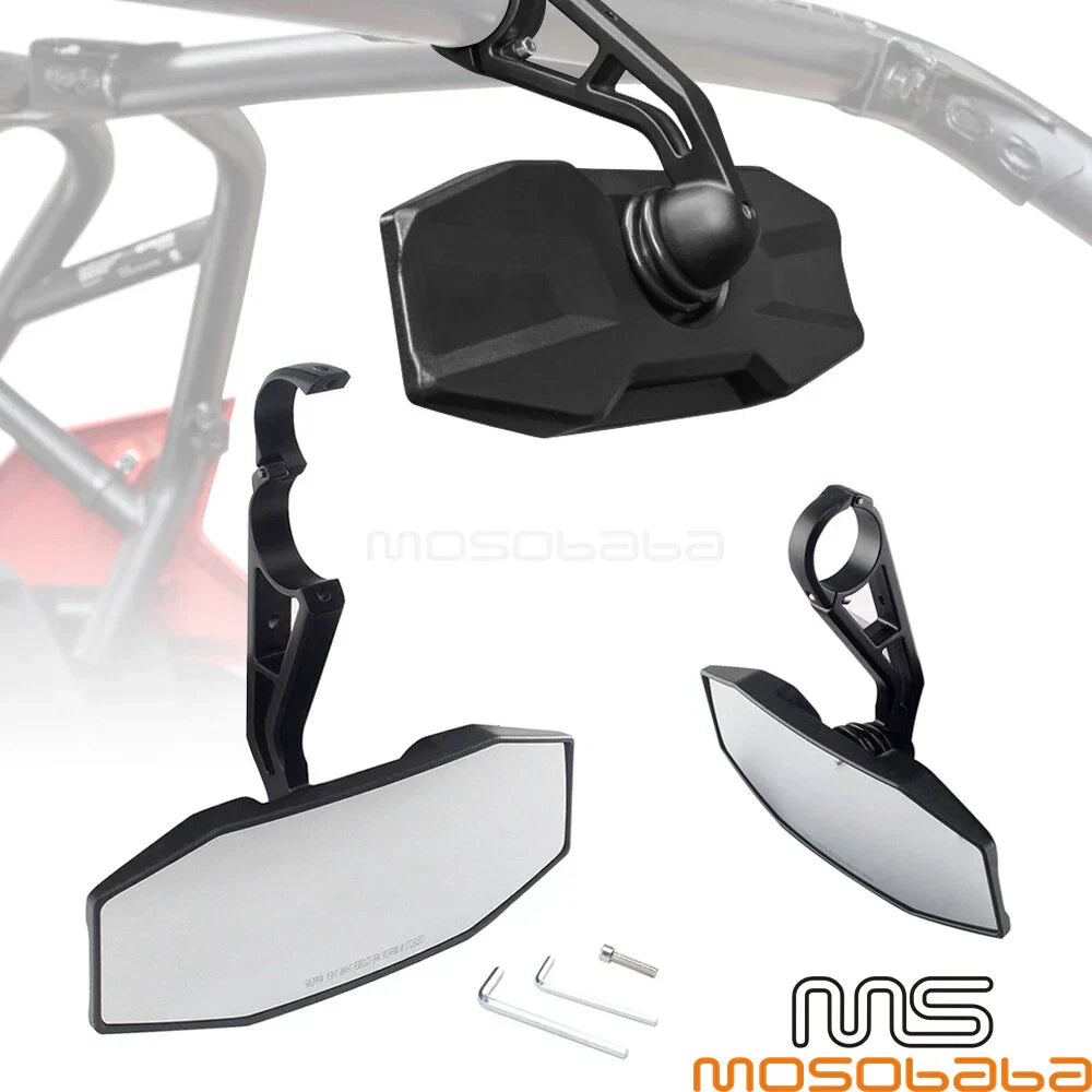Rearview Center Mirror w/ 1.75" Clamp for Polaris RZR S 800 900 (2008-2019)