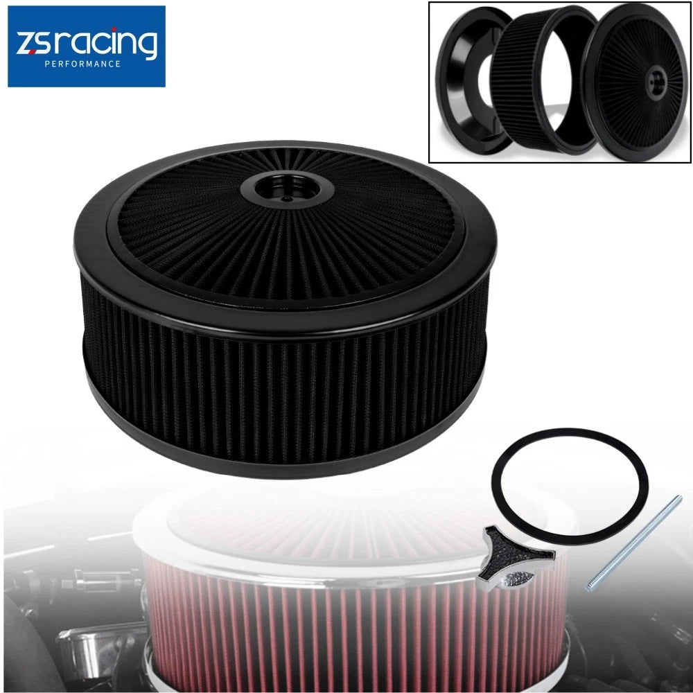 Air Cleaner Kit with Chrome Lid for Universal Fit (14" x 5")