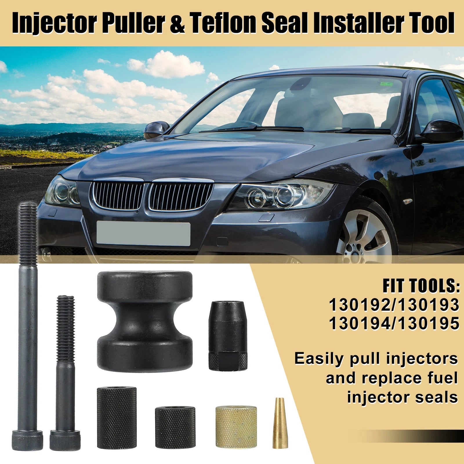 Set of 2 Injector Puller and Seal Installer Tools for BMW N14 N18 N54 (130192, 130195)