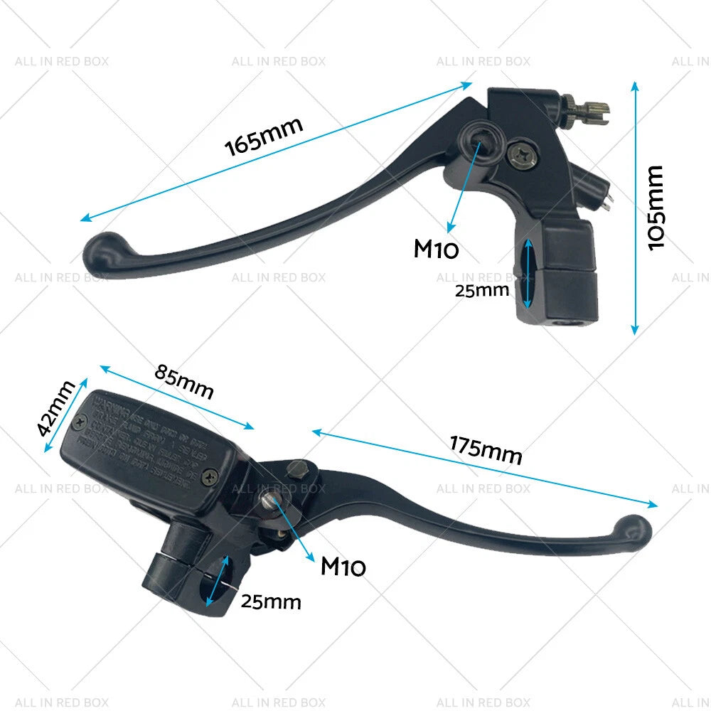 Pair of 1" 25mm Hydraulic Brake Clutch Master Cylinder Levers for Motorcycle
