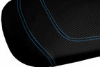 Console Lid Armrest Cover for Ford F150 Lariat (1997–2003) Carbon Fiber Blue Stitch
