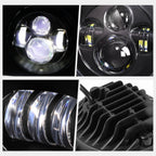 Set of 4 LED DRL Projector Headlights + Fog Lamps for Jeep Wrangler (2007–2018)