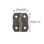 10pcs Antique Bronze Cabinet Hinges for Jewelry Chest Wooden Box (30mm x 25mm)