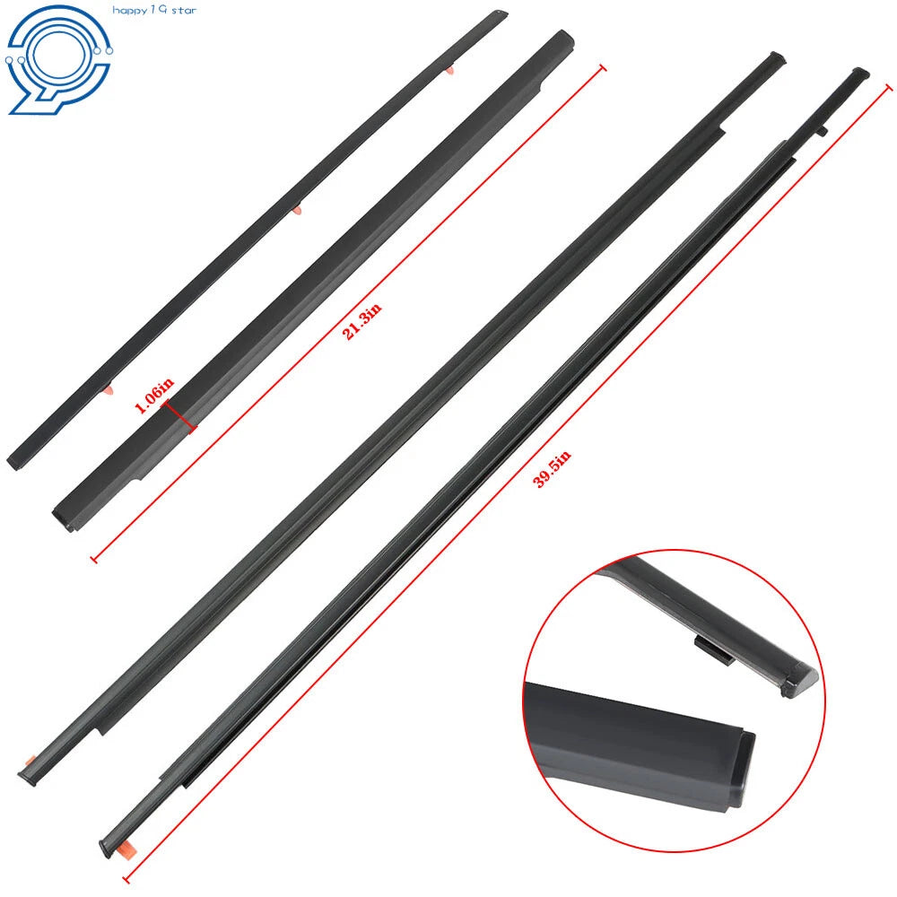 Set of 4 Door Belt Molding Weatherstrip for Toyota FJ Cruiser (2007–2014)