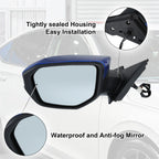 3 Pin Left Side Exterior Door Mirror Assembly Blue for Honda Civic (2016–2021)