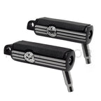 Black Gear Skull Foot Pegs for Harley (1.5")