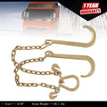 Set of 2 Tow Chains with J-Hooks for Flatbed Truck Rollback Wrecker