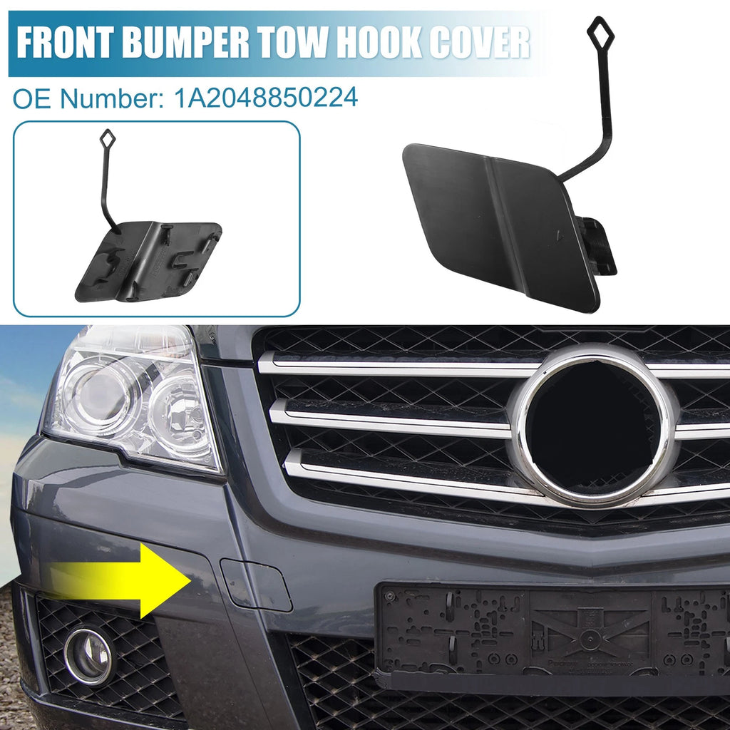 Tow Hook Cover A2048850224 for Mercedes-Benz GLK300 GLK350 (2010–2015) Black