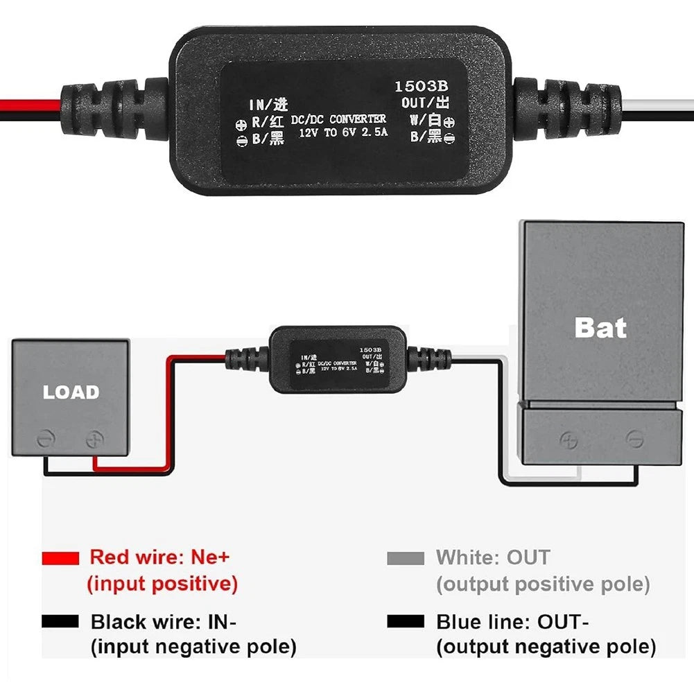 DC Voltage Converter 12V to 6V 2.5A for Marine and Industrial Applications