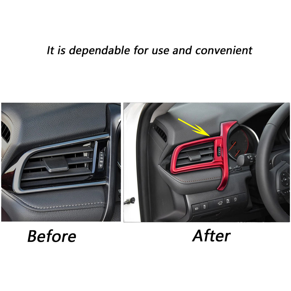 Red Interior Dashboard Left Air Vent Cover Frame for Toyota Camry (2018-2024)