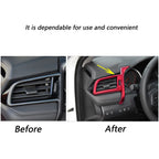 Red Interior Dashboard Left Air Vent Cover Frame for Toyota Camry (2018-2024)