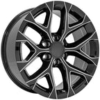 Black 20 Inch Wheel with Milled Edge for GMC Savana 1500 (2003–2014)