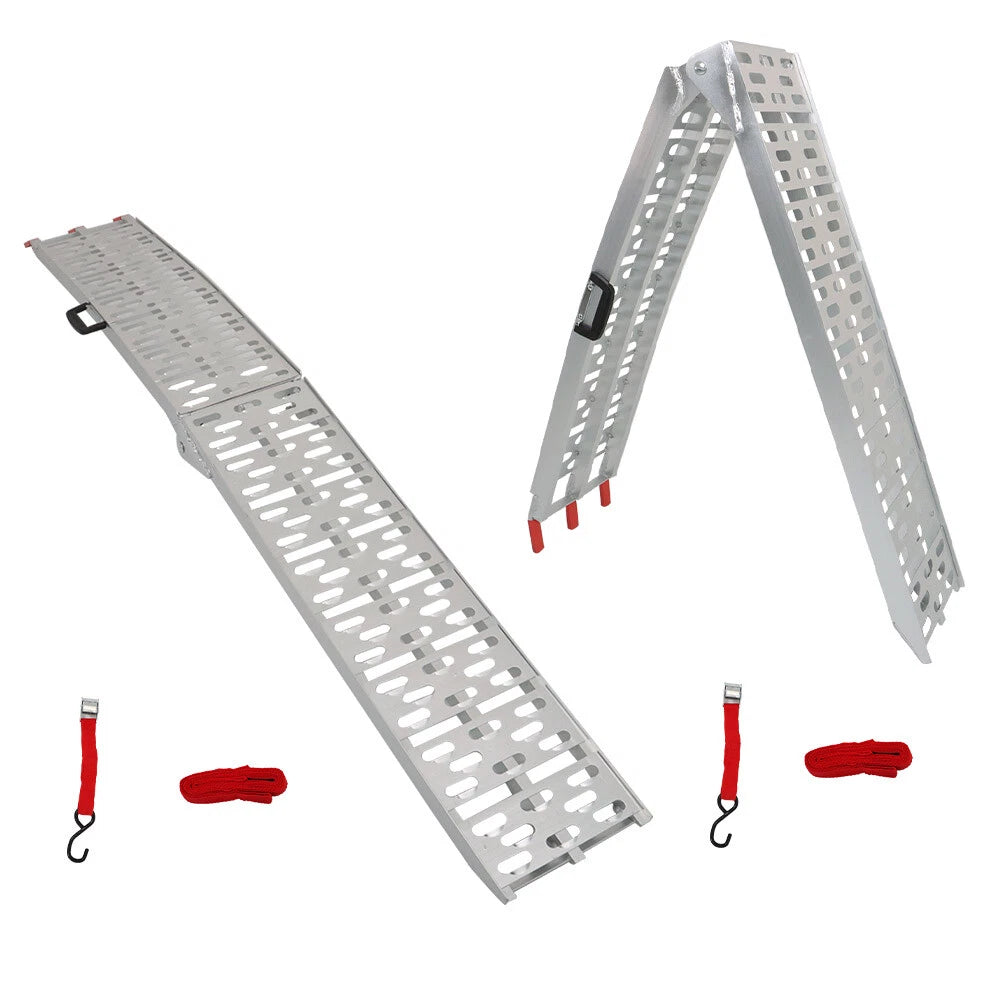 Set of 2 Folding Aluminum Loading Ramps for ATV UTV Truck Motorcycle