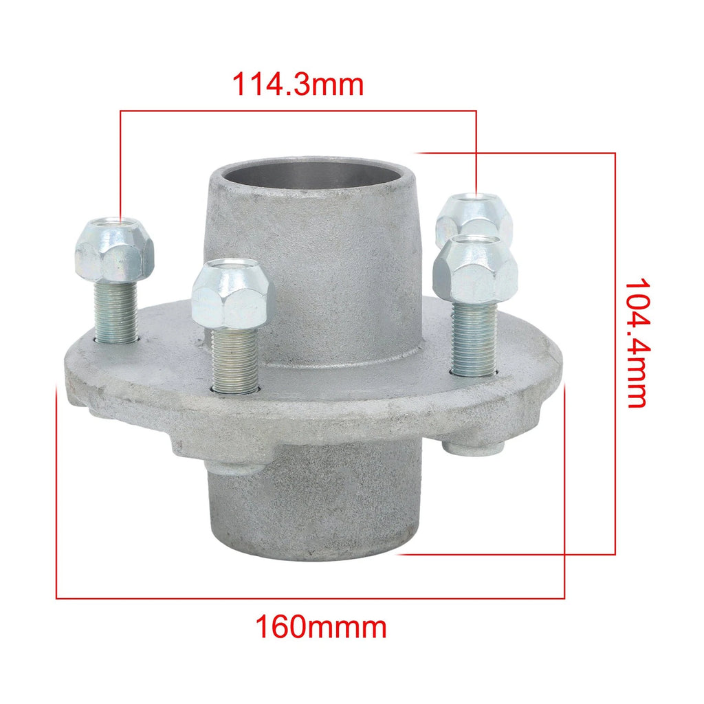 Set of 2 Galvanized Trailer Hub Kits for 2000 lbs Spindle (Fits 5 on 4.5")