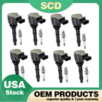 8X Ignition Coil & Spark Plug for Mercedes-Benz SL550 S550 G550 CL550 E550 (2007–2012)