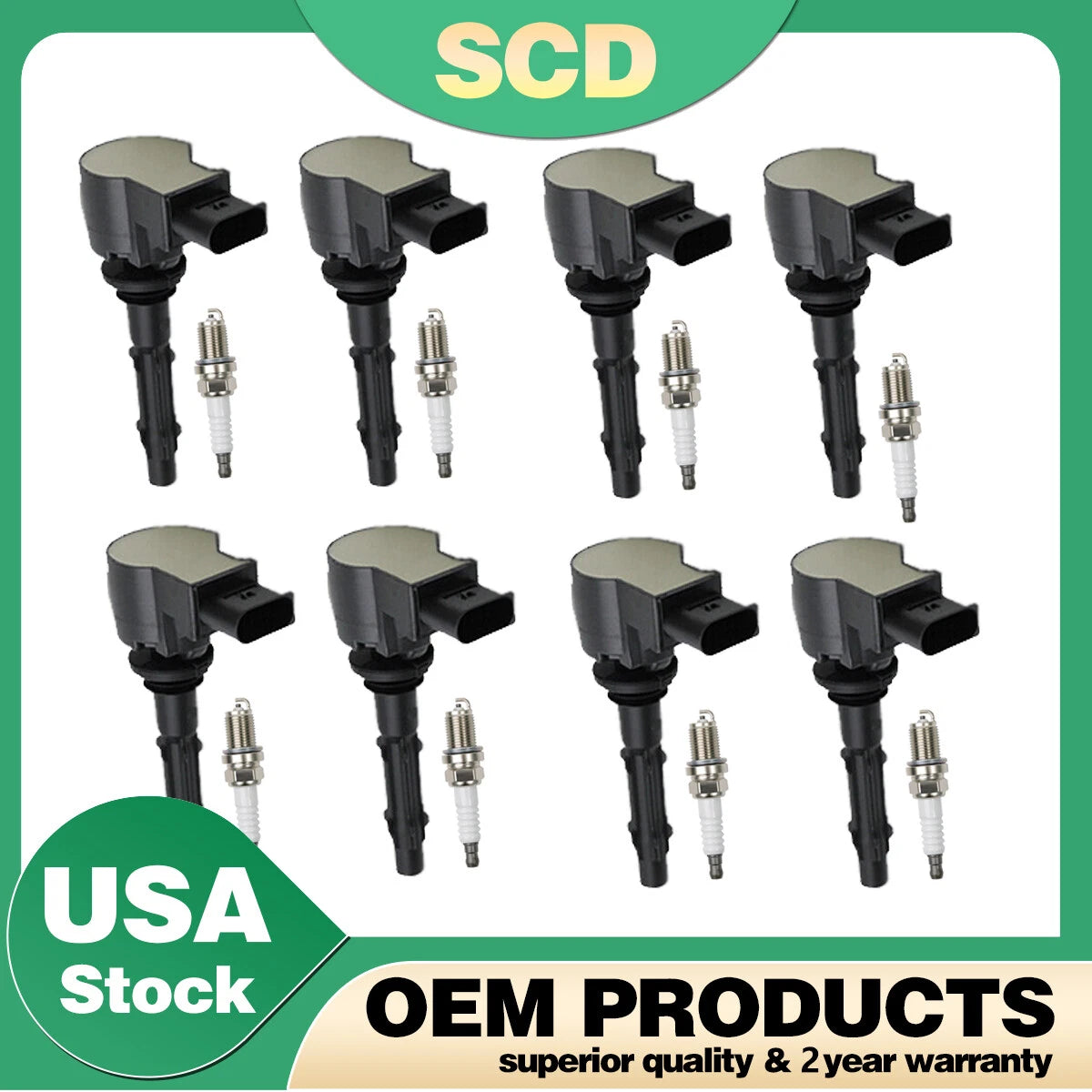 8X Ignition Coil & Spark Plug for Mercedes-Benz SL550 S550 G550 CL550 E550 (2007–2012)