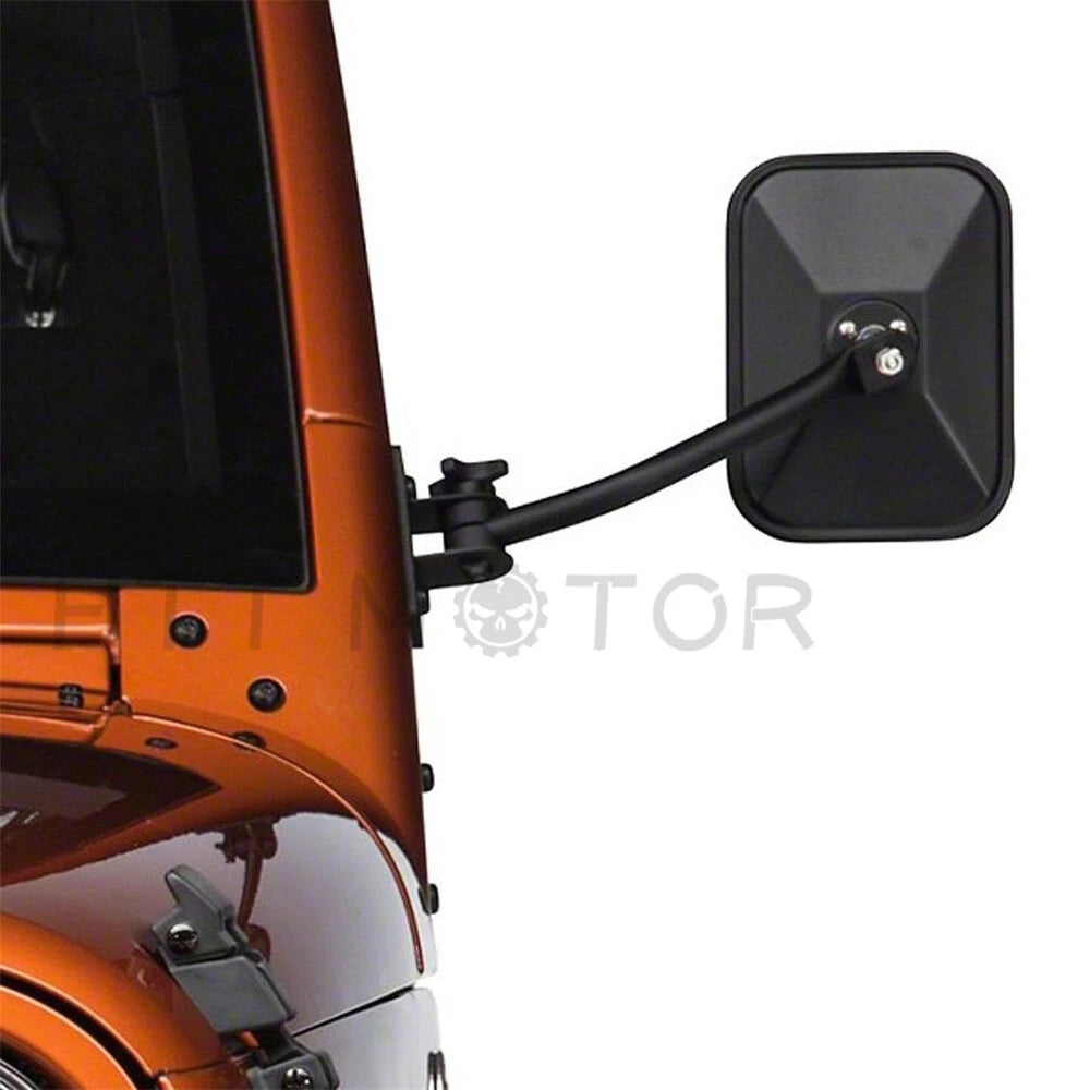 Pair Quick Release Rectangular View Mirrors for Jeep Wrangler TJ JK (1997–2017)