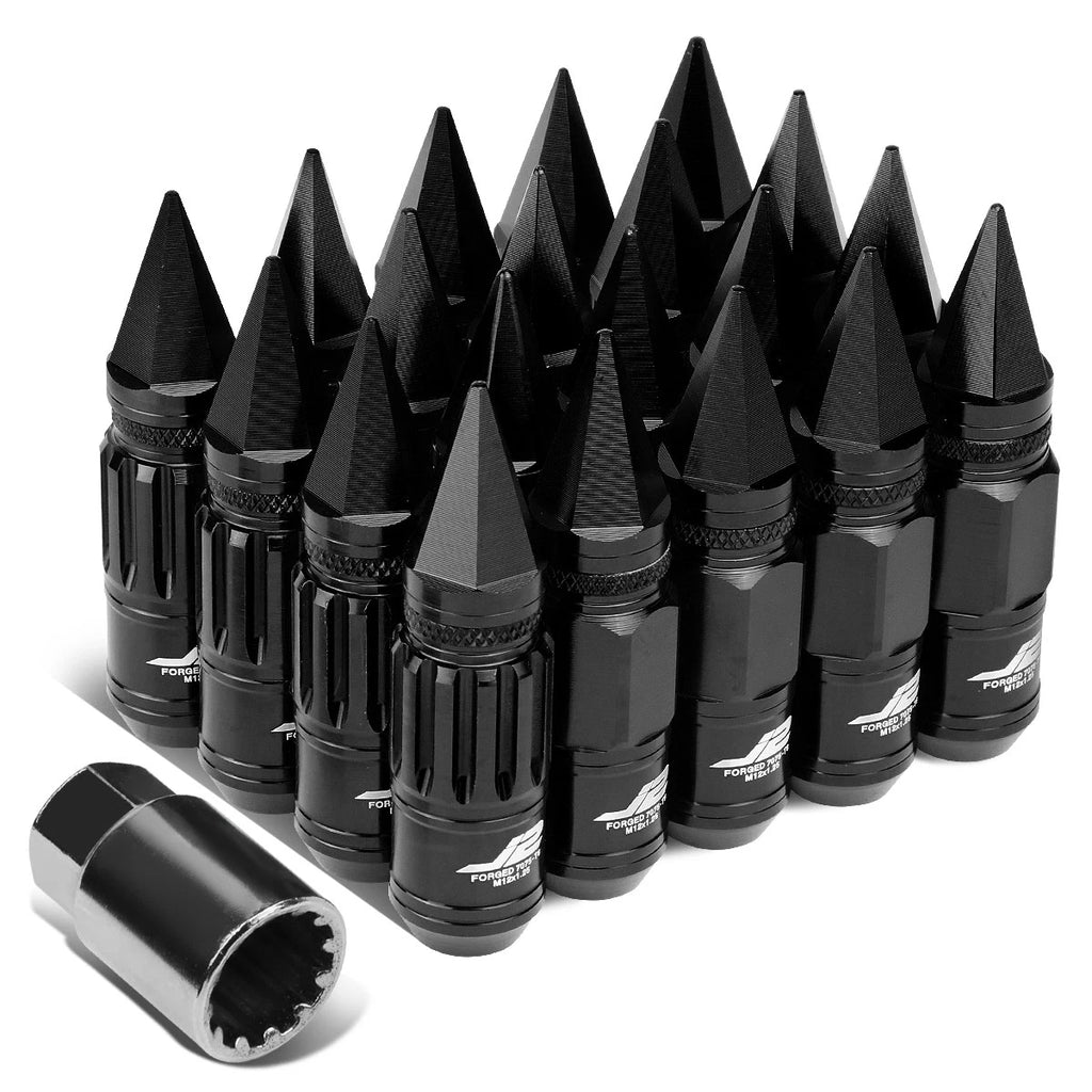 Set of 16 J2 7075 Forged Aluminum M12x1.25 Spiky Cap Lug Nuts for Universal