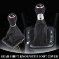 5 Speed Manual Gear Shift Knob with Cover for Audi A4 (2007–2015) Black Leather