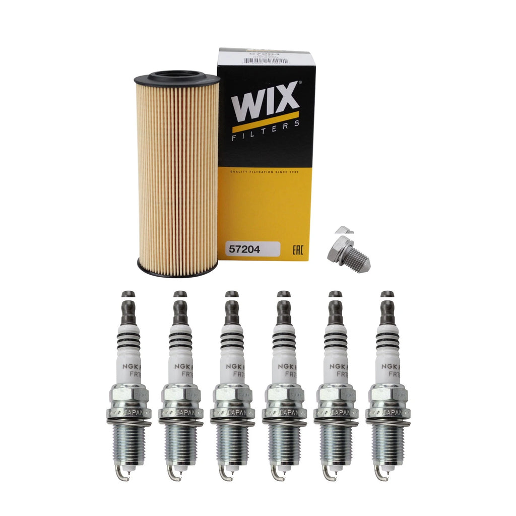 Wix Engine Oil Filter & NGK 6 Ruthenium HX Spark Plugs for Audi A4 A6 (1996–2023)
