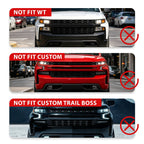 Front Bumper Hood Upper Grille for Chevrolet Silverado 1500 (2019-2022)