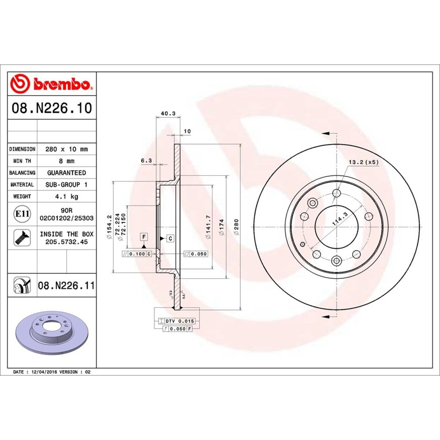 Brembo Brake Discs for Mazda Ford Fusion Lincoln MKZ Milan (2006–2011)