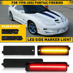 4X Smoke LED Front & Rear Side Marker Lights for Pontiac Trans Am Firebird (1998–2002)