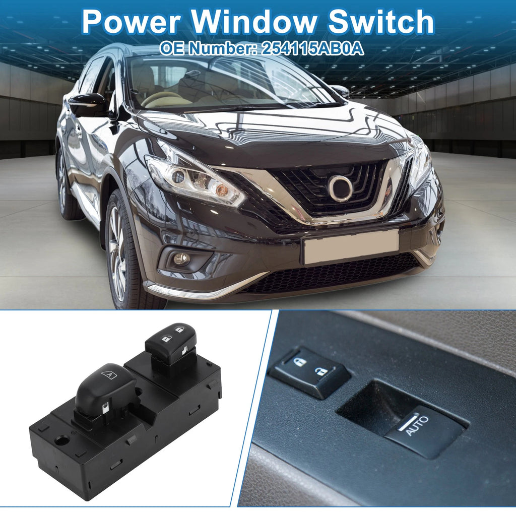 Front Side Power Window Switch for Nissan Murano (2015–2024) No. 254115AB0A